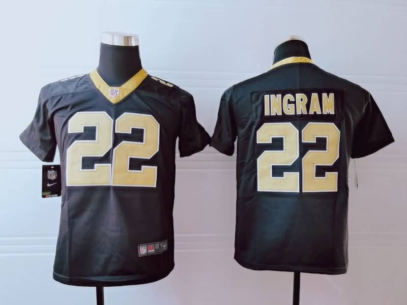 Kids New Orleans Saints INGGGRAM #22 Black NFL Jersey