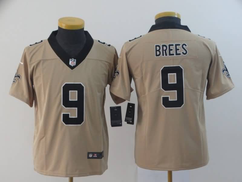 Kids New Orleans Saints BREES #9 Tan Inverted Legend NFL Jersey