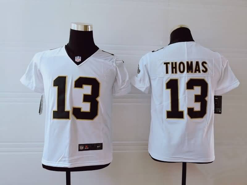 Kids New Orleans Saints THOMAS #13 White NFL Jersey