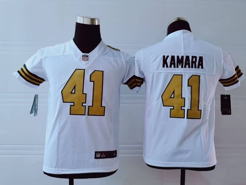 Kids New Orleans Saints KAMARA #41 White NFL Jersey 02