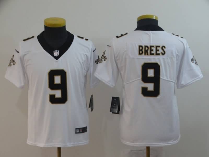 Kids New Orleans Saints BREES #9 White NFL Jersey