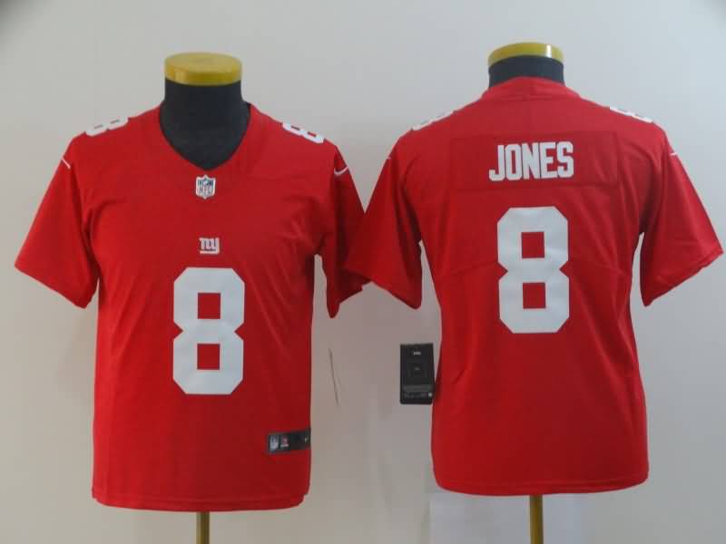 Kids New York Giants JONES #8 Red Inverted Legend NFL Jersey