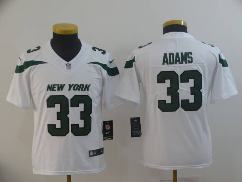 Kids New York Jets ADAMS #33 White NFL Jersey