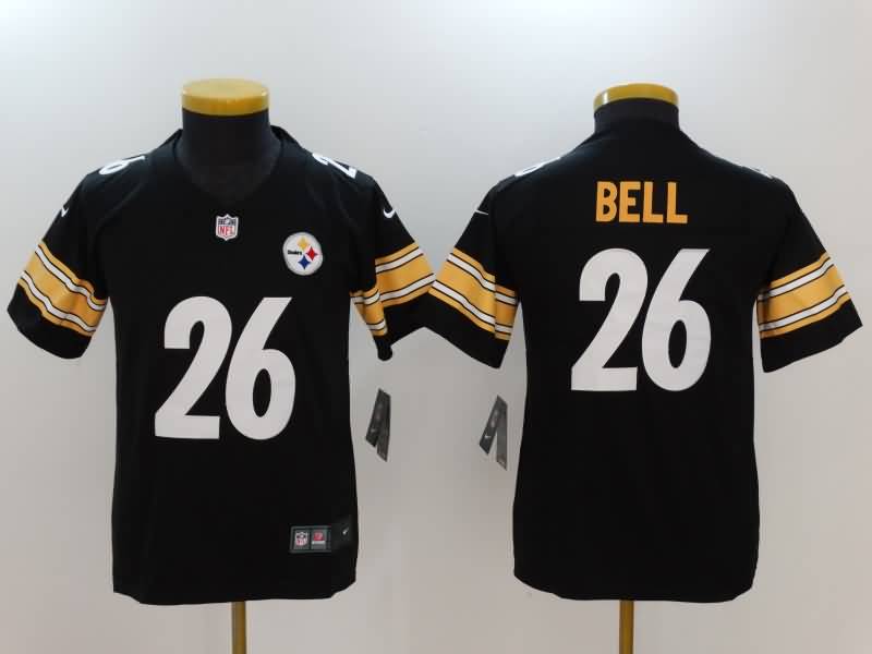 Kids Pittsburgh Steelers BELL #26 Black NFL Jersey