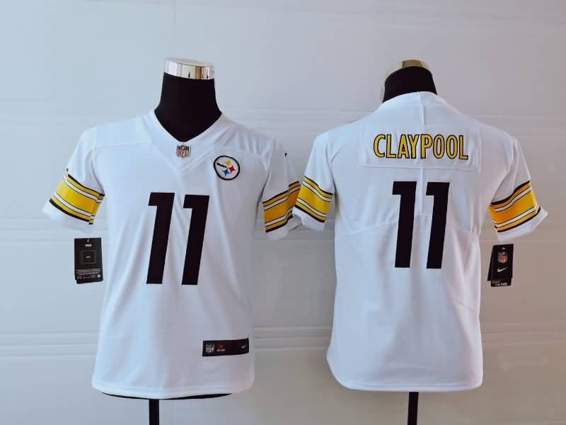 Kids Pittsburgh Steelers CLAYPOOL #11 White NFL Jersey