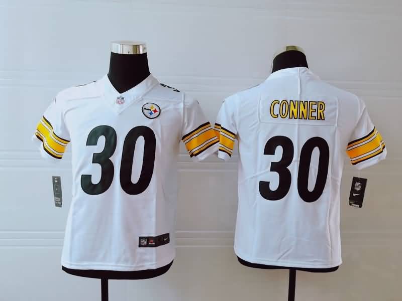Kids Pittsburgh Steelers CONNER #30 White NFL Jersey
