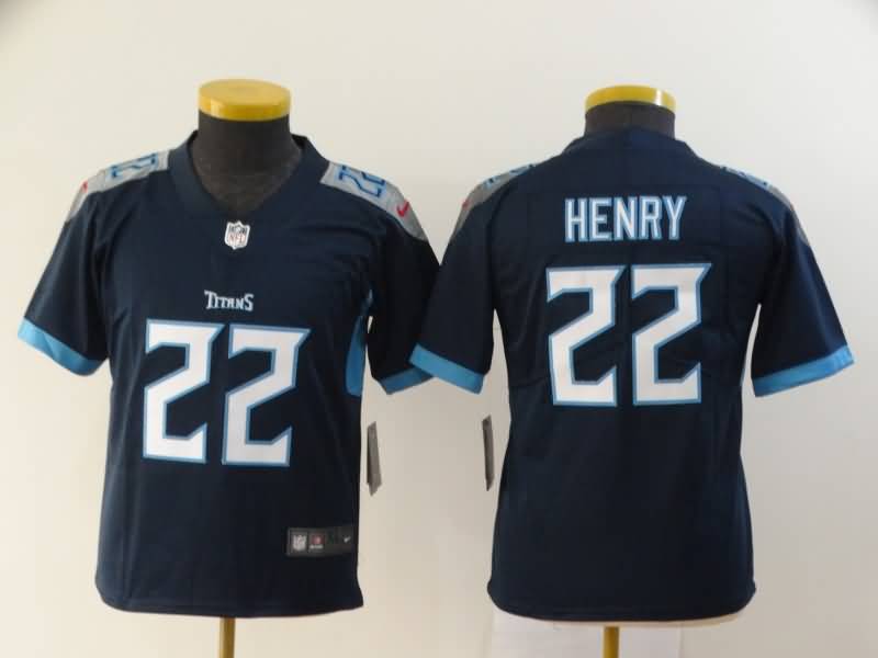 Kids Tennessee Titans HENRY #22 Dark Blue NFL Jersey