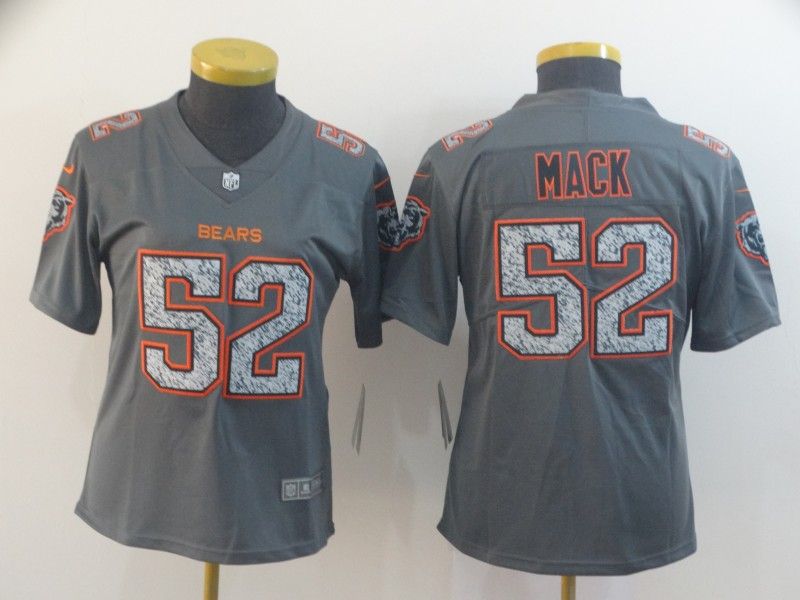 Chicago Bears MACK #52 Grey Fashion Women NFL Jersey