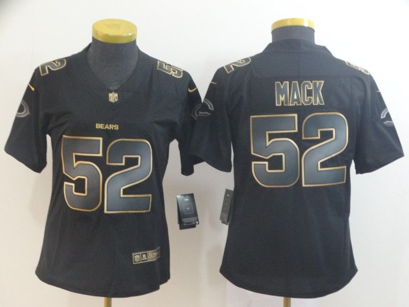 Chicago Bears MACK #52 Black Gold Vapor Limited Women NFL Jersey