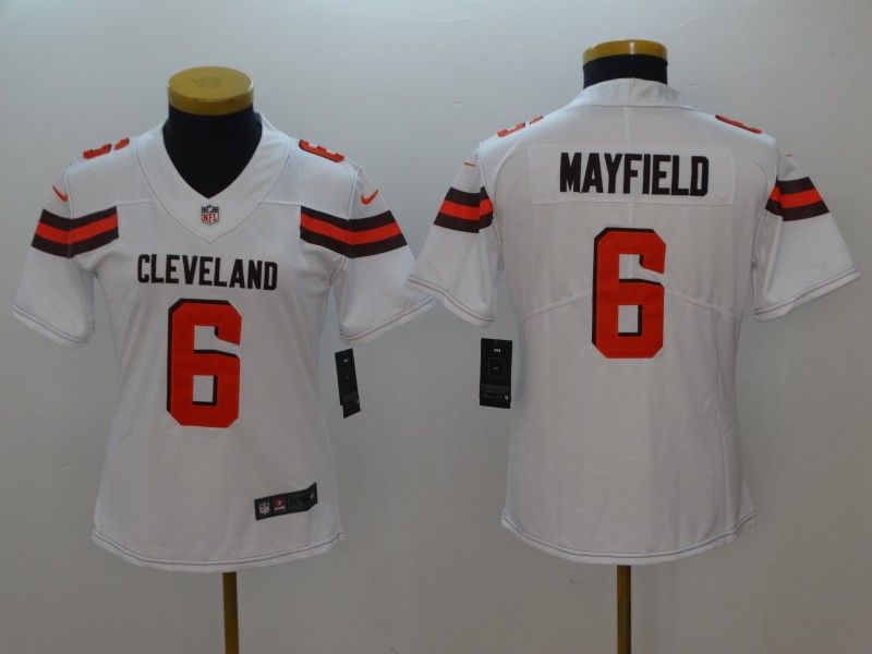 Cleveland Browns MAYFIELD #6 White Women NFL Jersey