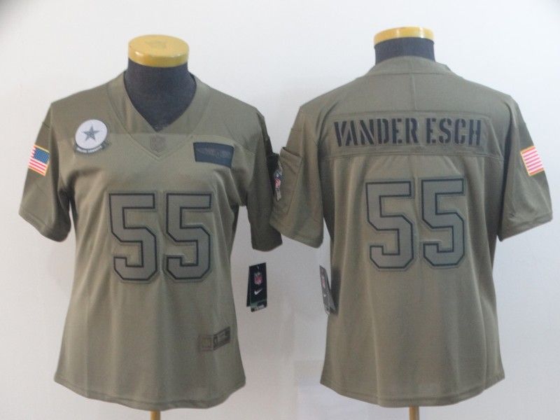 Dallas Cowboys VANDERESCH #55 Olive Salute To Service Women NFL Jersey