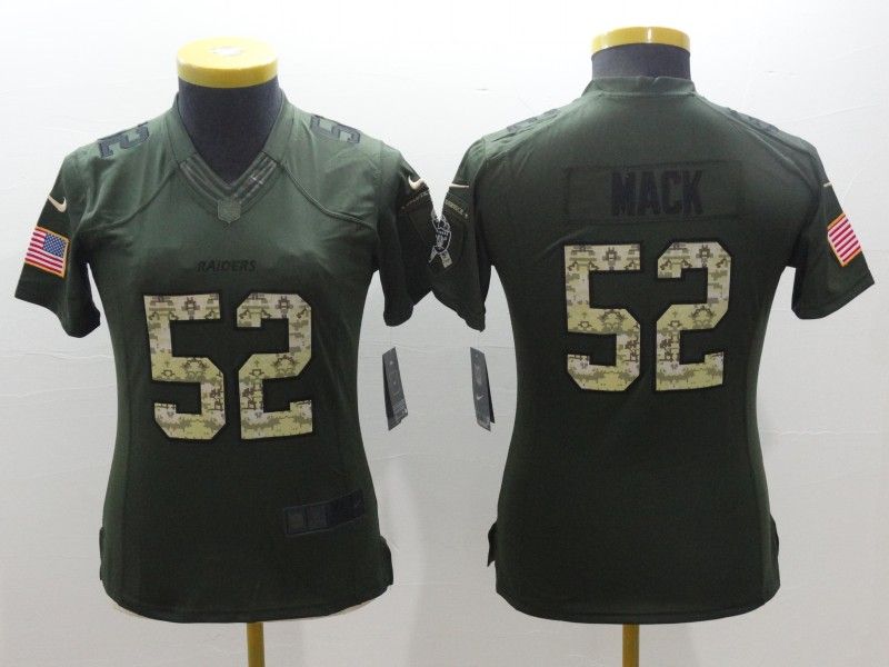 Las Vegas Raiders MACK #52 Olive Salute To Service Women NFL Jersey 03