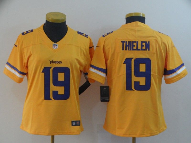 Minnesota Vikings THIELEN #19 Yellow Inverted Legend Women NFL Jersey