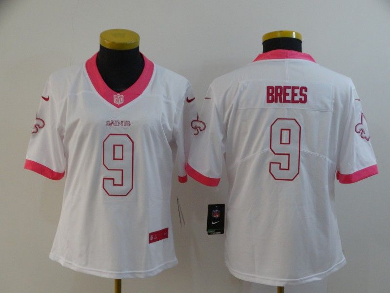 New Orleans Saints BREES #9 White Fashion Women NFL Jersey