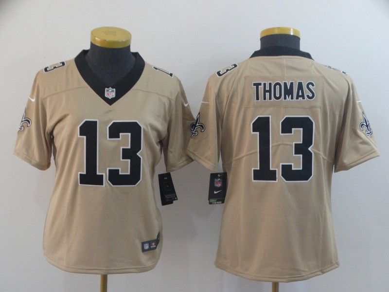 New Orleans Saints THOMAS #13 Tan Inverted Legend Women NFL Jersey