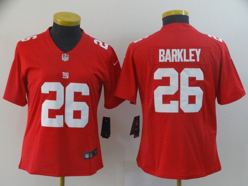 New York Giants BARKLEY #26 Red Women NFL Jersey