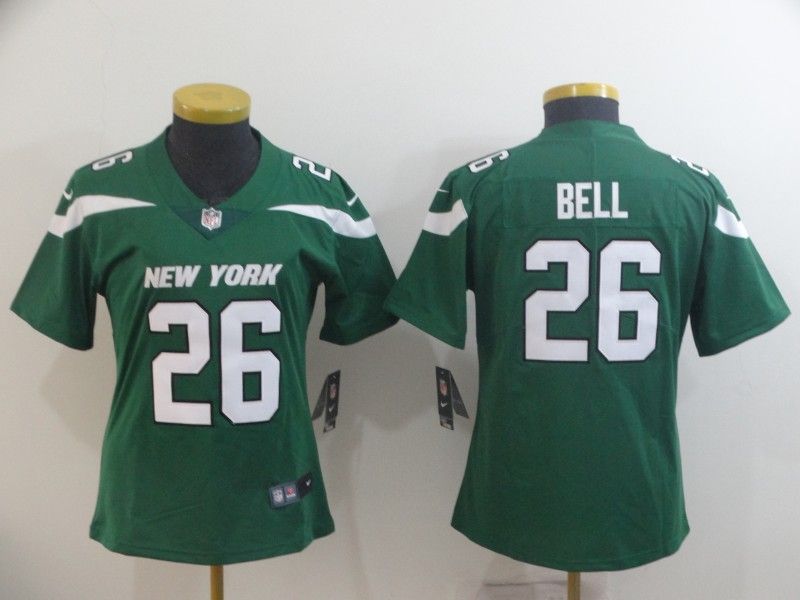 New York Jets BELL #26 Green Women NFL Jersey
