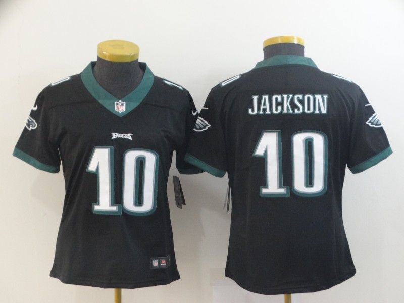 Philadelphia Eagles JACKSON #10 Black Women NFL Jersey