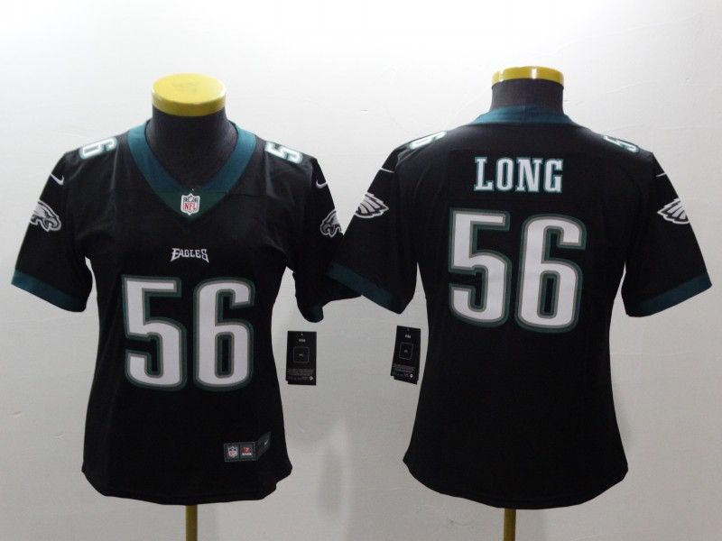 Philadelphia Eagles LONG #56 Black Women NFL Jersey