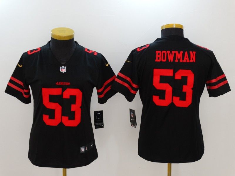 San Francisco 49ers BOWMAN #53 Black Women NFL Jersey