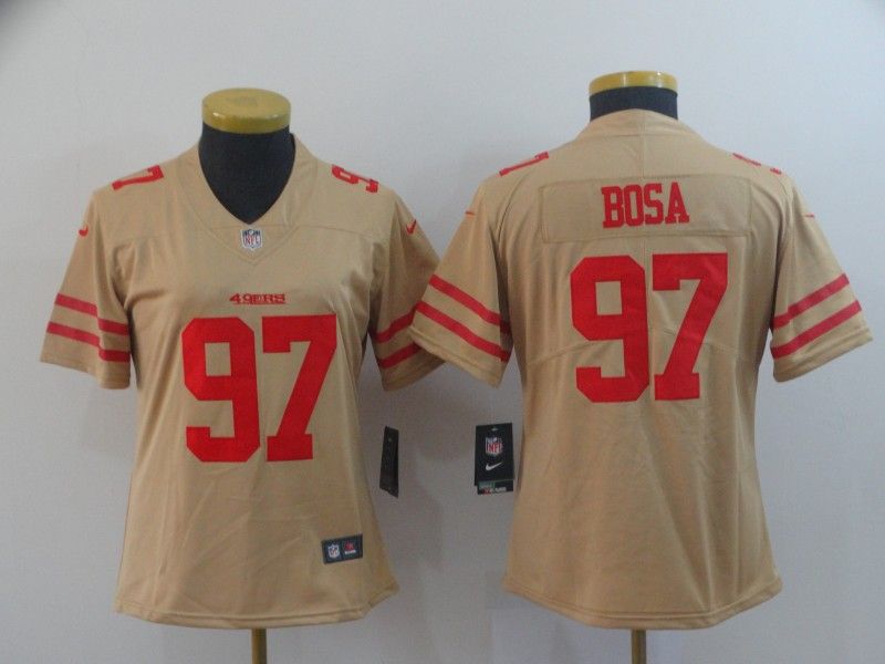 San Francisco 49ers BOSA #97 Tan Inverted Legend Women NFL Jersey