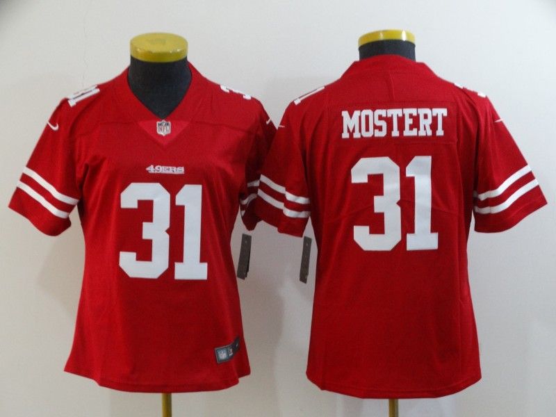 San Francisco 49ers MOSTERT #31 Red Women NFL Jersey