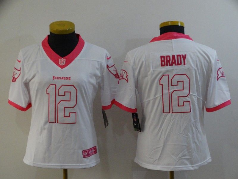 Tampa Bay Buccaneers BRADY #12 White Fashion Women NFL Jersey