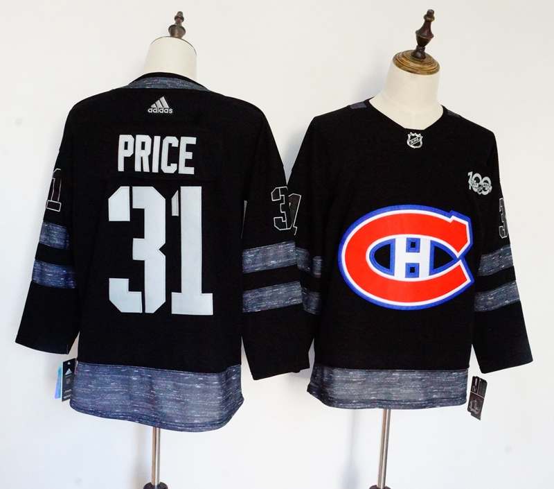 Montreal Canadiens PRICE #31 Black 100th Anniversary NHL Jersey
