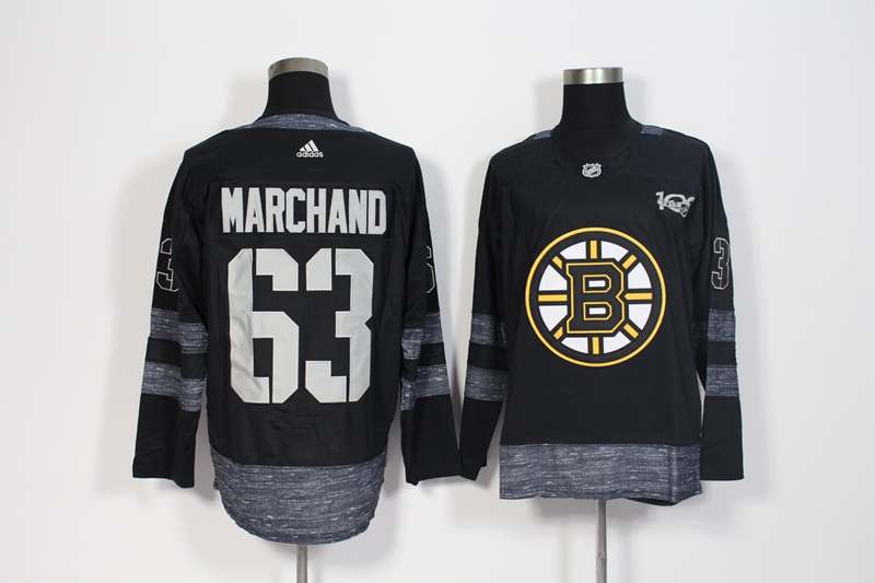 Boston Bruins MARGHAND #63 Black 100th Anniversary NHL Jersey