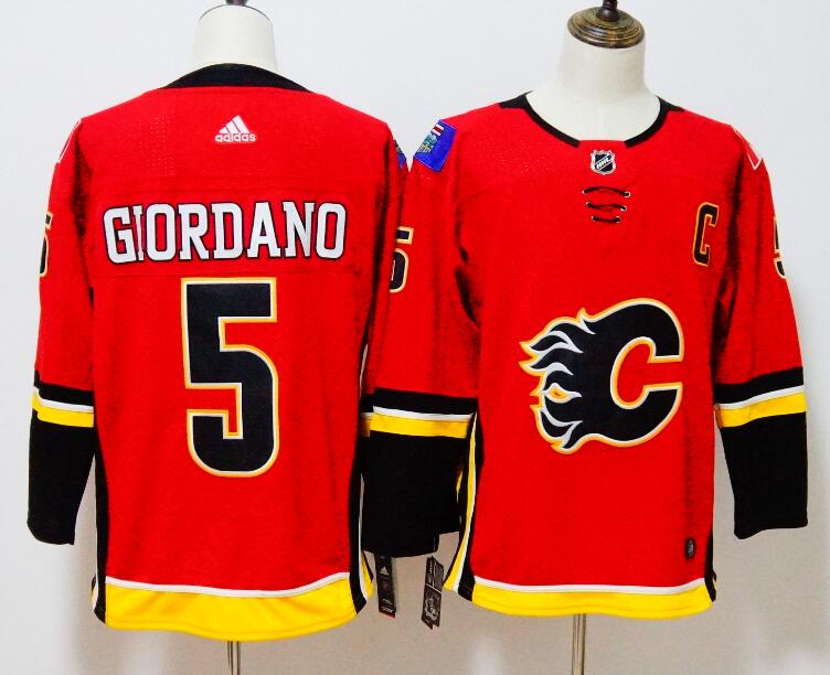 Calgary Flames GIORDANO #5 Red NHL Jersey 02