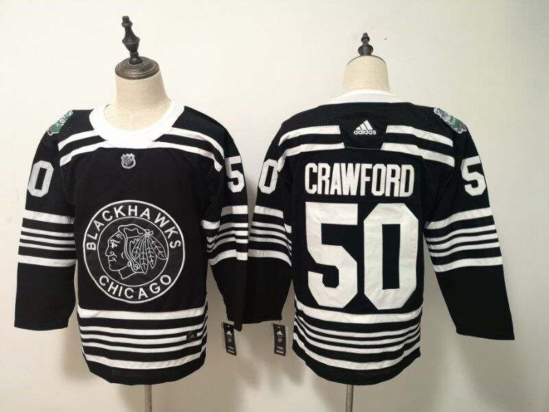 Chicago Blackhawks CRAWFORD #50 Black NHL Jersey