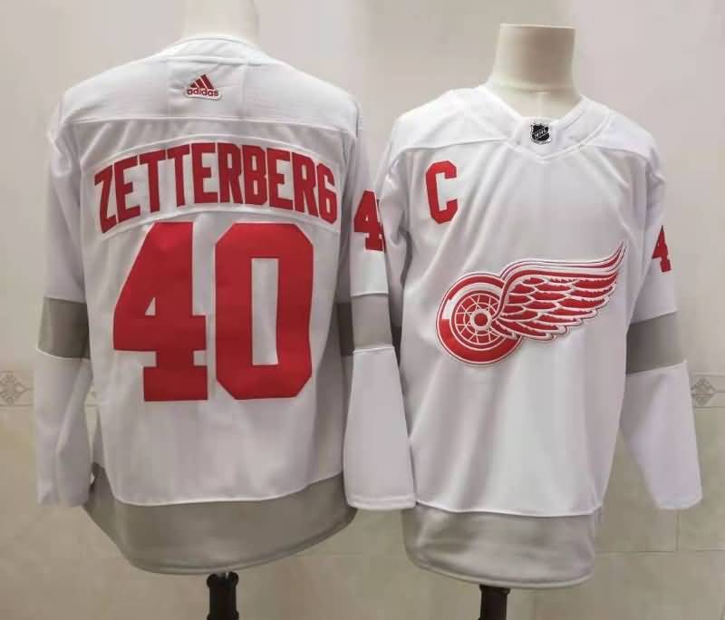 Detroit Red Wings ZETTERBERG #40 White NHL Jersey 02