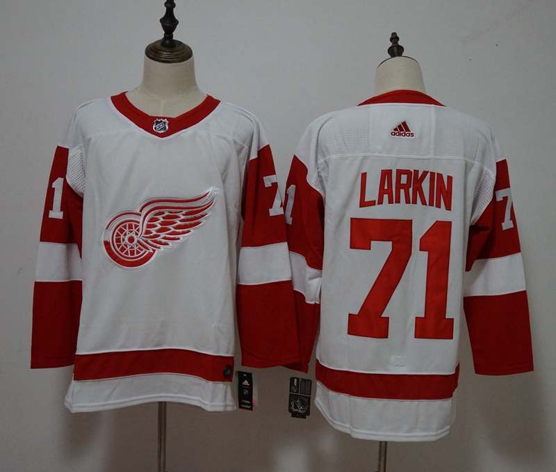 Detroit Red Wings LARKIN #71 White NHL Jersey