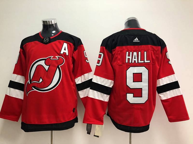 New Jersey Devils HALL #9 Red NHL Jersey