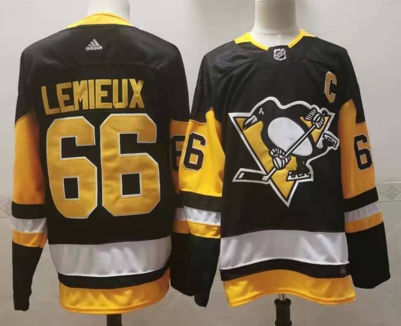 Pittsburgh Penguins LEMIEUX #66 Black NHL Jersey