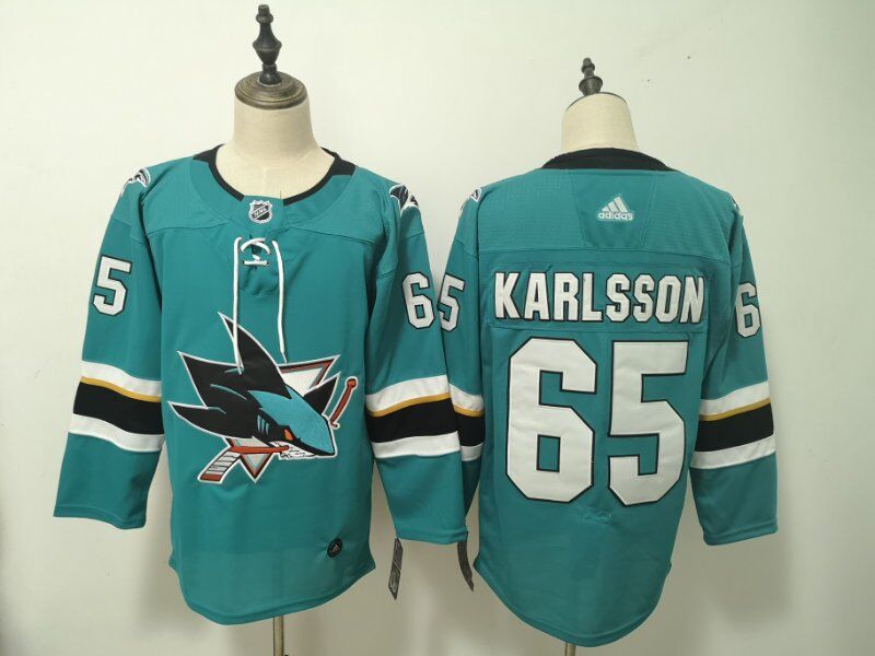 San Jose Sharks KARLSSON #65 Blue NHL Jersey