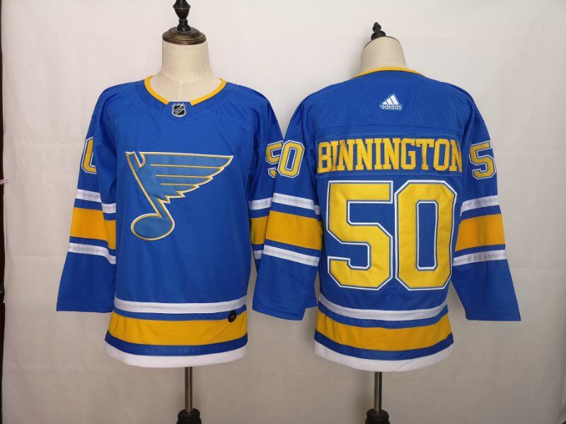 St Louis Blues BINNINGTON #50 Blue NHL Jersey 02