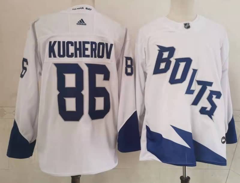 Tampa Bay Lightning KUCHEROV #86 White NHL Jersey 02
