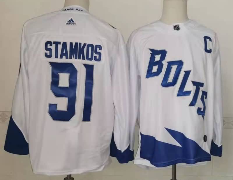 Tampa Bay Lightning STAMKOS #91 White NHL Jersey 02