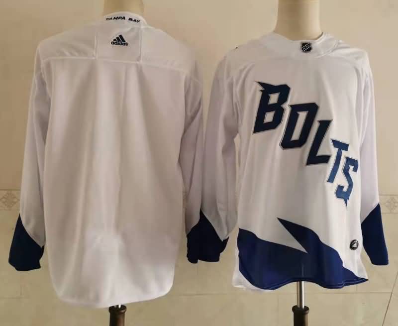 Tampa Bay Lightning Custom White NHL Jersey 02