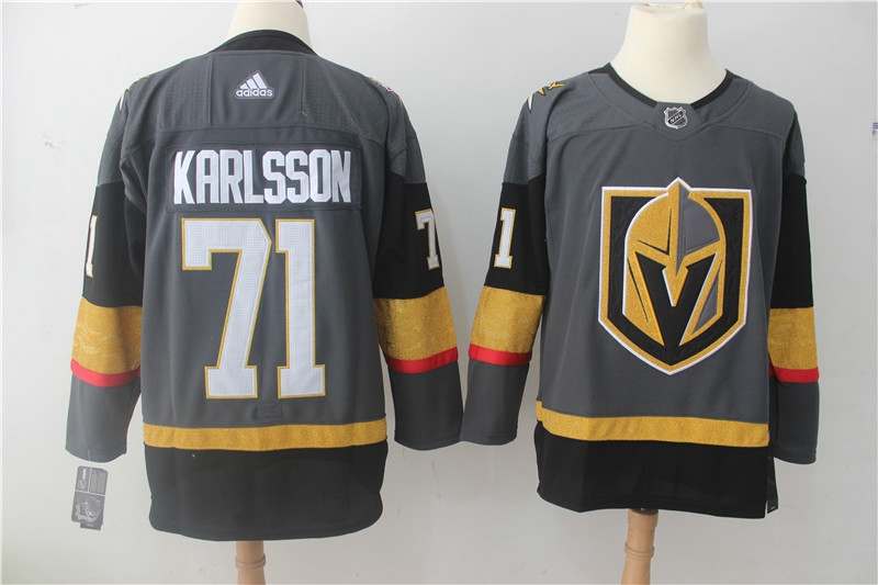 Vegas Golden Knights KARLSSON #71 Grey NHL Jersey