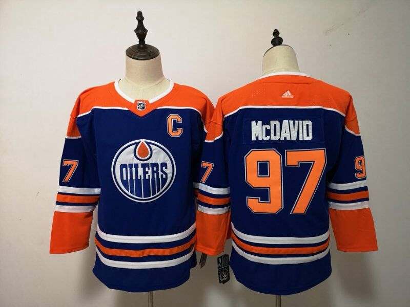 Edmonton Oilers MCDAVID #97 Blue Women NHL Jersey