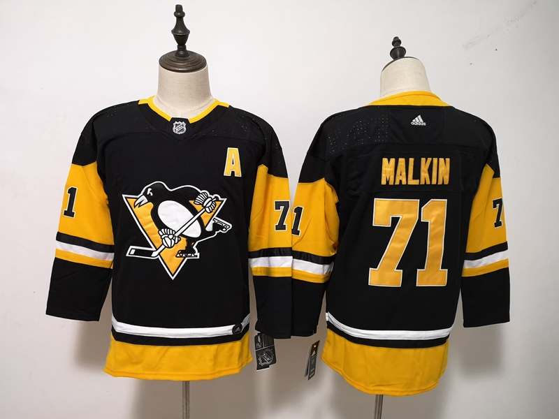 Pittsburgh Penguins #71MALKIN Black Women NHL Jersey 02