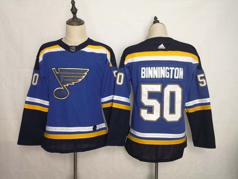 St Louis Blues BINNINGTON #50 Blue Women NHL Jersey