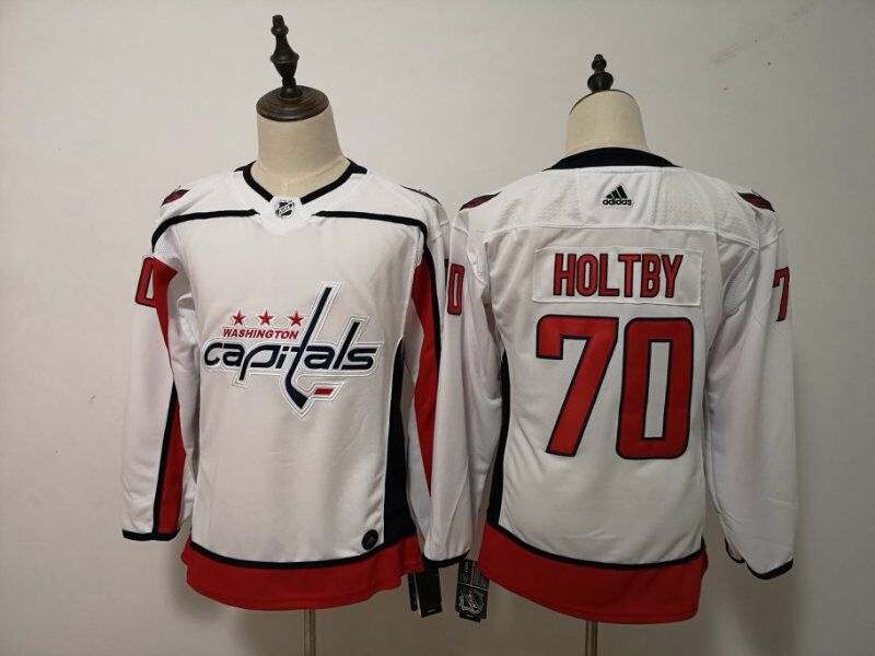 Washington Capitals HOLTBY #70 White Women NHL Jersey