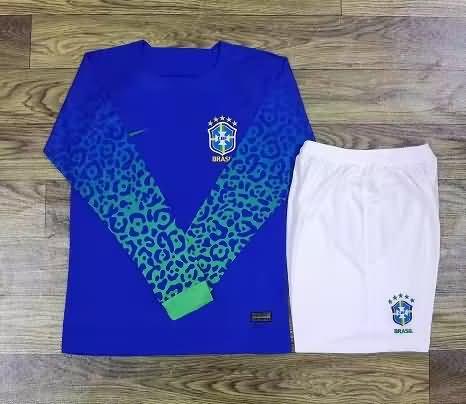 2022 Brazil Away Long Sleeve Soccer Jersey