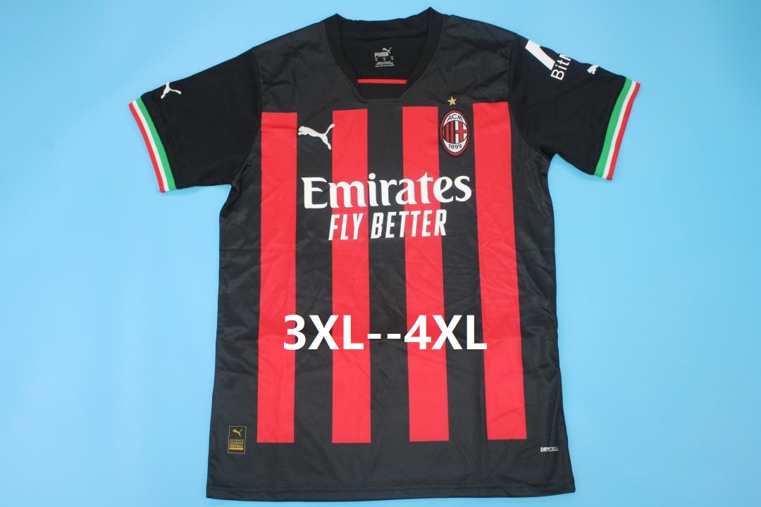 Thailand Quality(AAA) 22/23 AC Milan Home Soccer Jersey(Big Size)