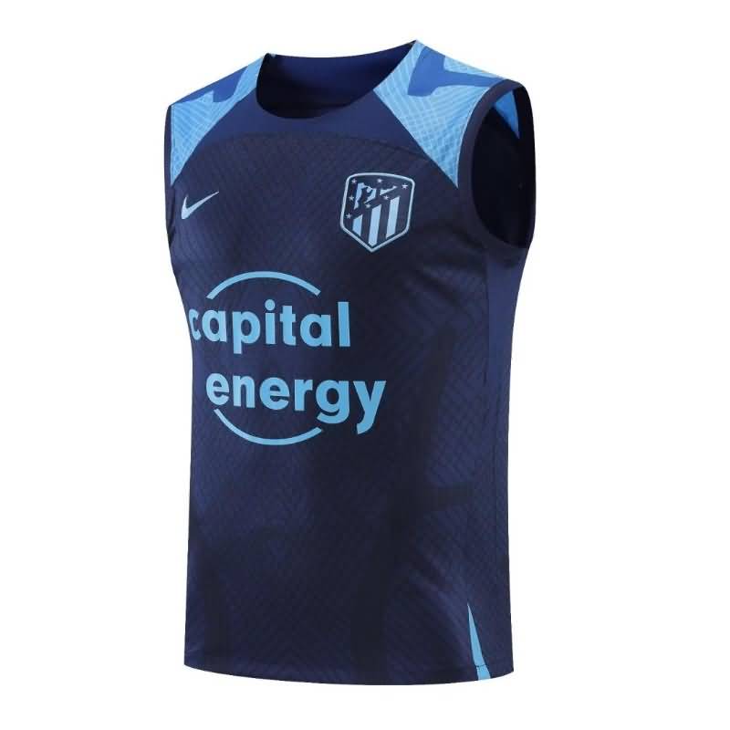 Thailand Quality(AAA) 22/23 Atletico Madrid Blue Vest Soccer Jersey