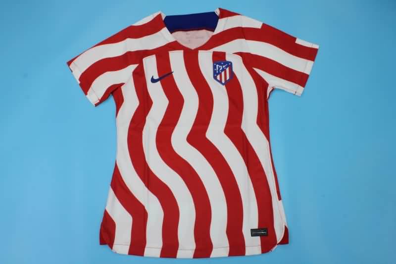 Thailand Quality(AAA) 22/23 Atletico Madrid Home Woman Soccer Jersey