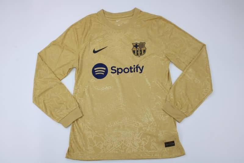 Thailand Quality(AAA) 22/23 Barcelona Away Long Sleeve Soccer Jersey(Player)